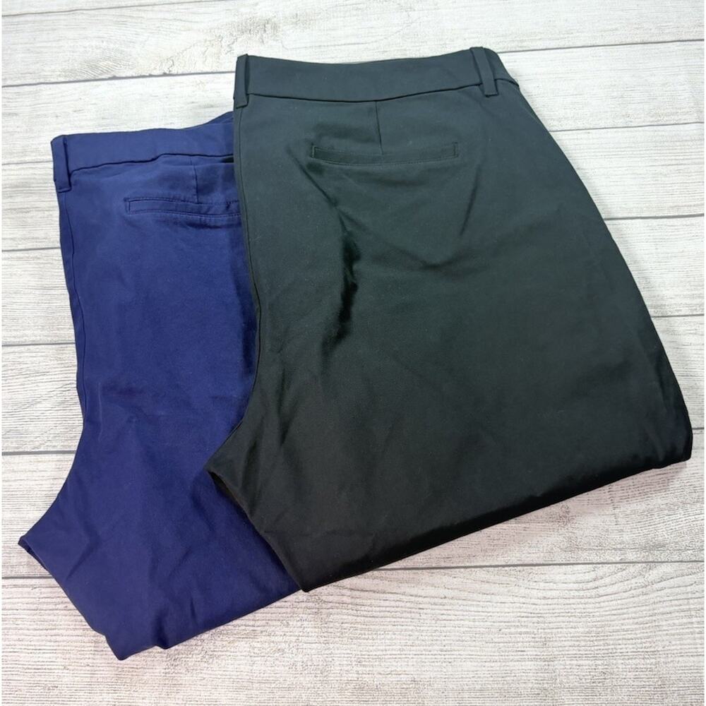 Old Navy High-Rise Pixie Skinny Ankle Pants Lot Of 2 Navy/Black Size 24